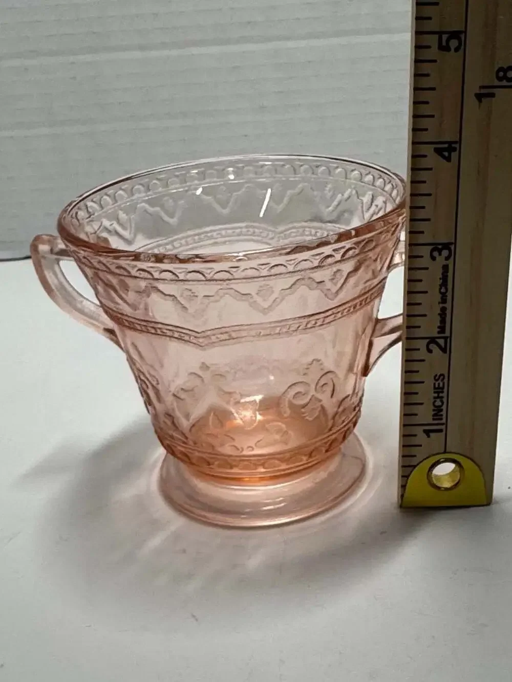 Federal Glass Patrician Pink Depression Glass Two-Handled Sugar Bowl